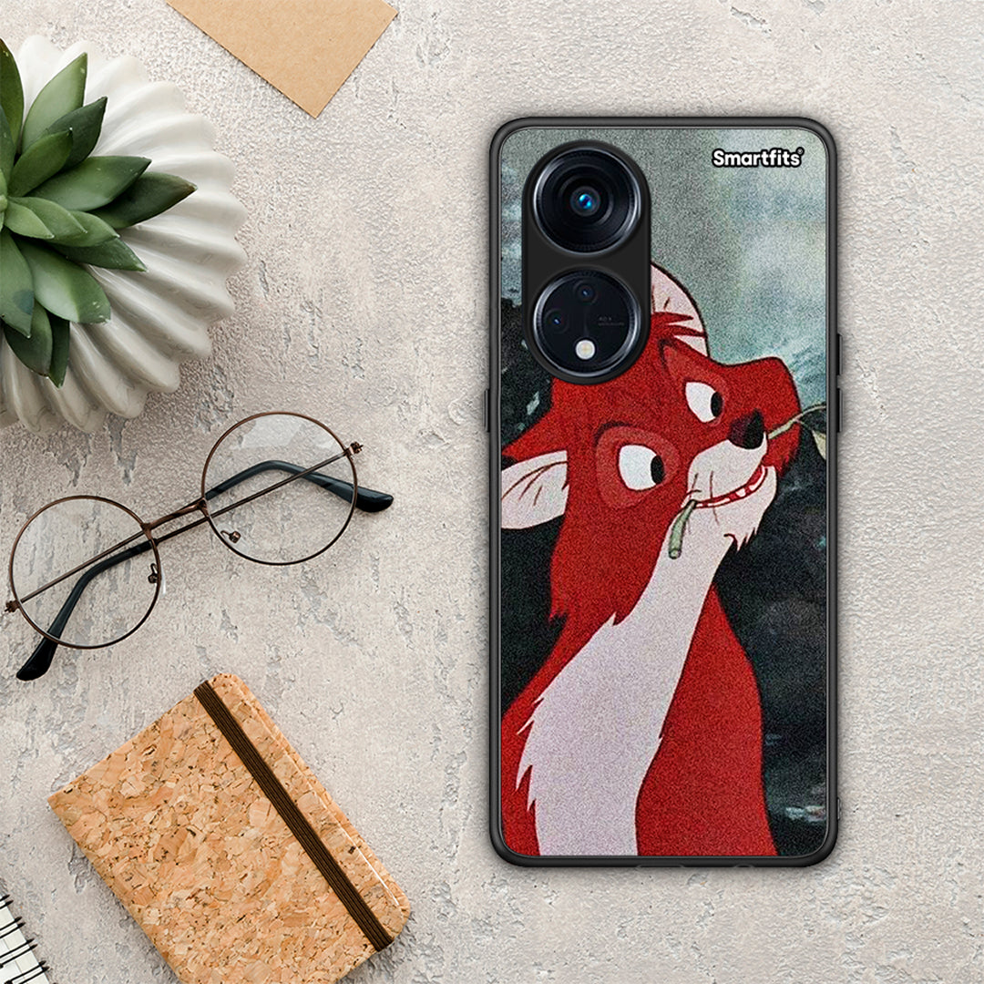 Θήκη Oppo A98 Tod And Vixey Love 1 από τη Smartfits με σχέδιο στο πίσω μέρος και μαύρο περίβλημα | Oppo A98 Tod And Vixey Love 1 Case with Colorful Back and Black Bezels