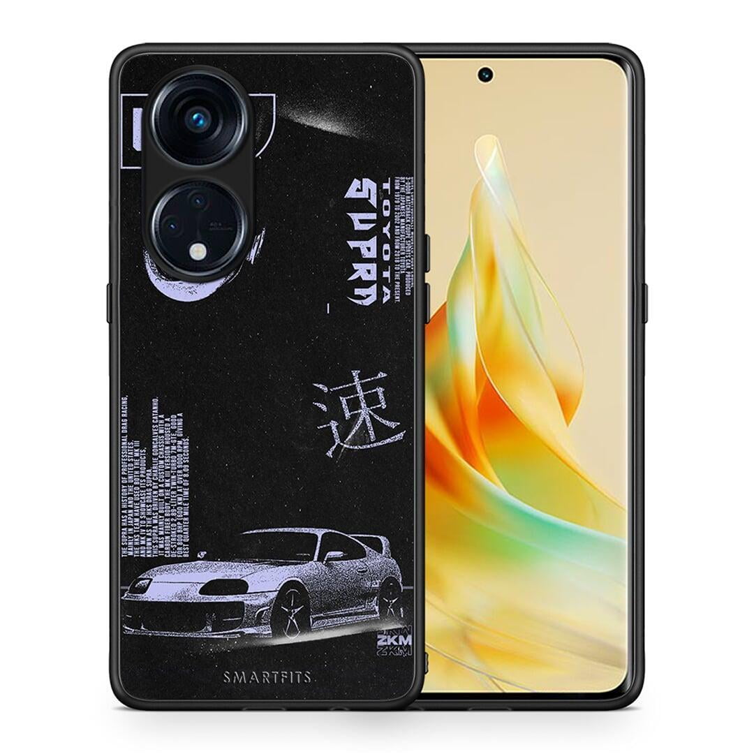 Θήκη Oppo A98 Tokyo Drift από τη Smartfits με σχέδιο στο πίσω μέρος και μαύρο περίβλημα | Oppo A98 Tokyo Drift Case with Colorful Back and Black Bezels