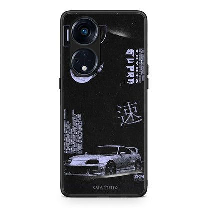 Θήκη Oppo A98 Tokyo Drift από τη Smartfits με σχέδιο στο πίσω μέρος και μαύρο περίβλημα | Oppo A98 Tokyo Drift Case with Colorful Back and Black Bezels