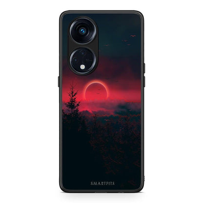 Θήκη Oppo A98 Tropic Sunset από τη Smartfits με σχέδιο στο πίσω μέρος και μαύρο περίβλημα | Oppo A98 Tropic Sunset Case with Colorful Back and Black Bezels