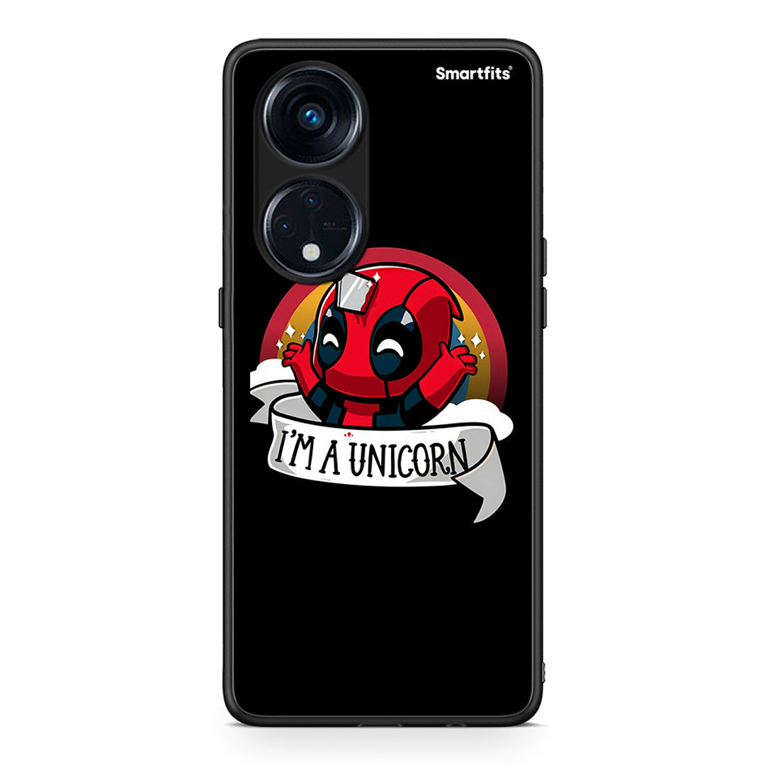 Θήκη Oppo Reno8T 5G / A1 Pro Unicorn Deadpool από τη Smartfits με σχέδιο στο πίσω μέρος και μαύρο περίβλημα | Oppo Reno8T 5G / A1 Pro Unicorn Deadpool Case with Colorful Back and Black Bezels