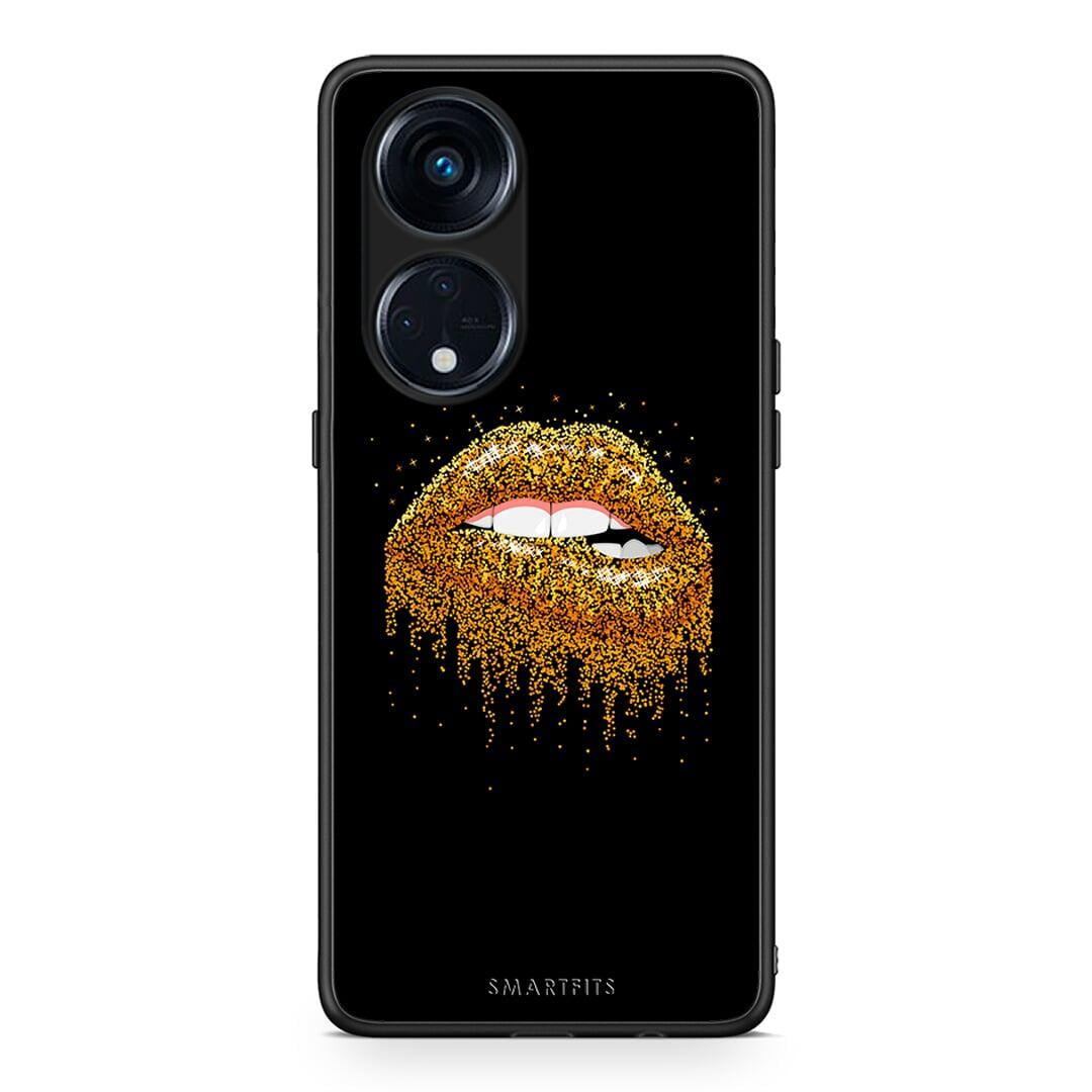 Θήκη Oppo A98 Valentine Golden από τη Smartfits με σχέδιο στο πίσω μέρος και μαύρο περίβλημα | Oppo A98 Valentine Golden Case with Colorful Back and Black Bezels