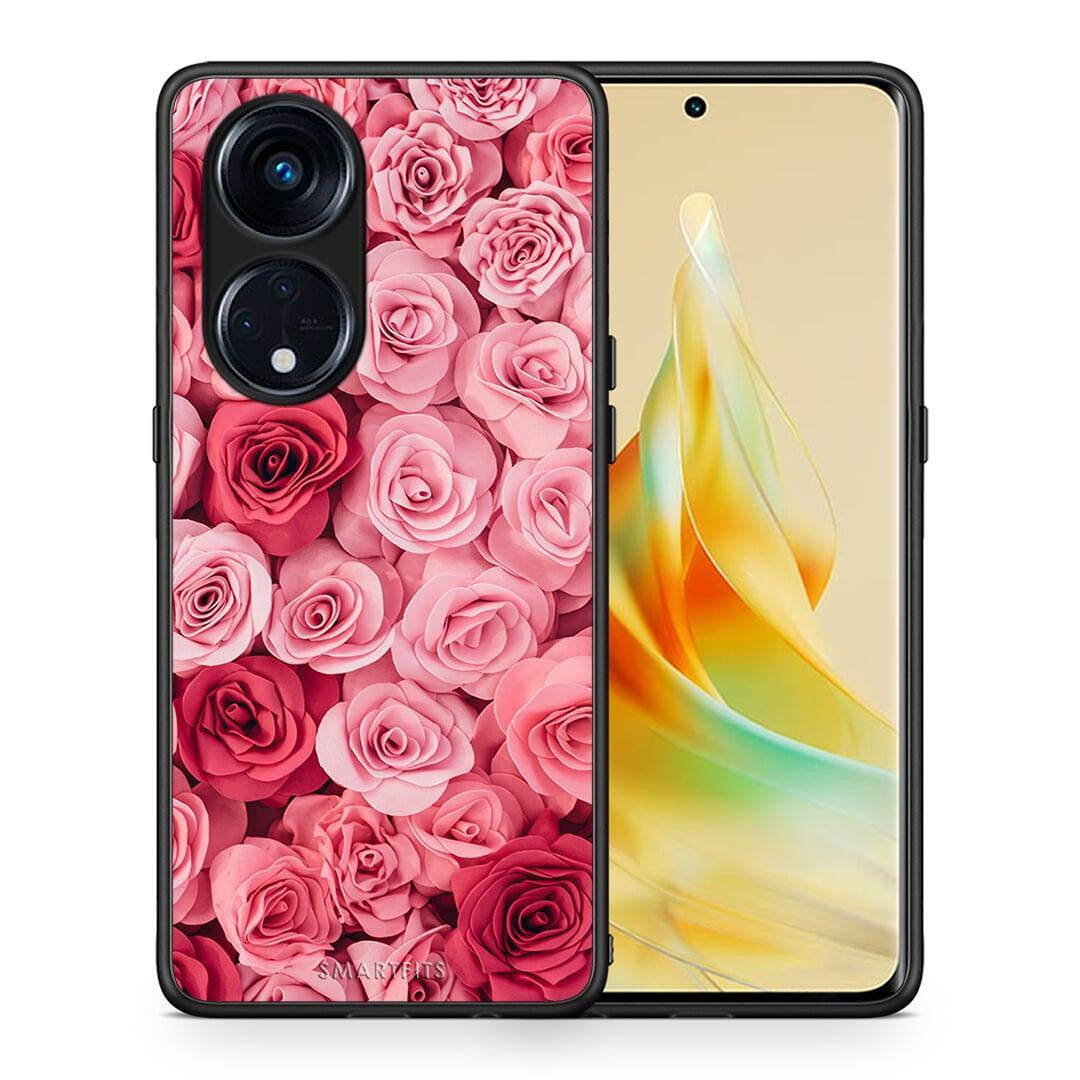 Θήκη Oppo A98 Valentine RoseGarden από τη Smartfits με σχέδιο στο πίσω μέρος και μαύρο περίβλημα | Oppo A98 Valentine RoseGarden Case with Colorful Back and Black Bezels