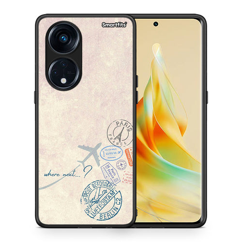 Θήκη Oppo A98 Where Next από τη Smartfits με σχέδιο στο πίσω μέρος και μαύρο περίβλημα | Oppo A98 Where Next Case with Colorful Back and Black Bezels