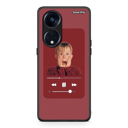 Θήκη Oppo A98 Xmas Alone Music από τη Smartfits με σχέδιο στο πίσω μέρος και μαύρο περίβλημα | Oppo A98 Xmas Alone Music Case with Colorful Back and Black Bezels