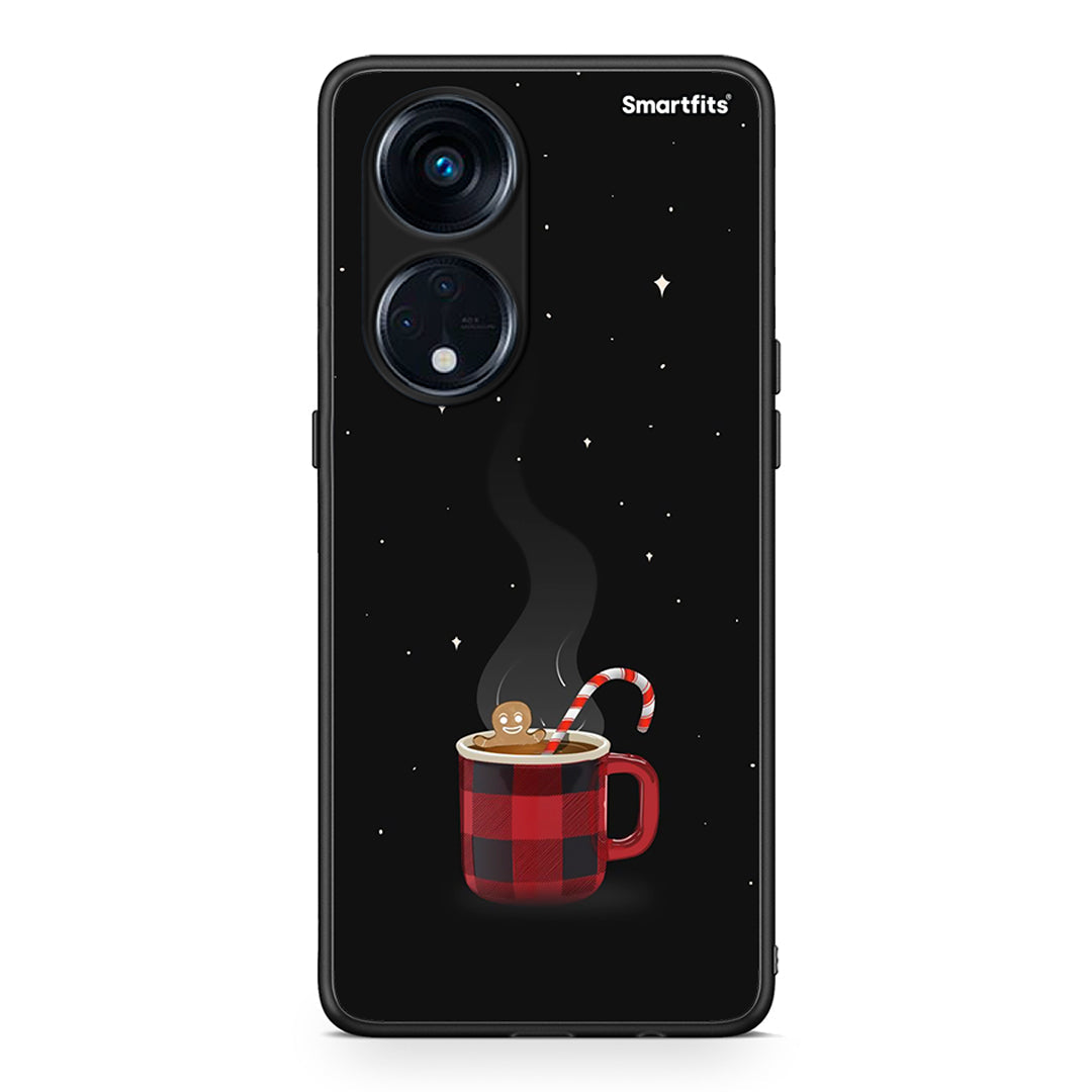 Θήκη Oppo A98 Xmas Bathing από τη Smartfits με σχέδιο στο πίσω μέρος και μαύρο περίβλημα | Oppo A98 Xmas Bathing Case with Colorful Back and Black Bezels