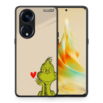 Θήκη Oppo A98 Xmas Grinch από τη Smartfits με σχέδιο στο πίσω μέρος και μαύρο περίβλημα | Oppo A98 Xmas Grinch Case with Colorful Back and Black Bezels