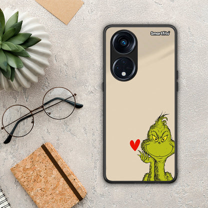 Θήκη Oppo A98 Xmas Grinch από τη Smartfits με σχέδιο στο πίσω μέρος και μαύρο περίβλημα | Oppo A98 Xmas Grinch Case with Colorful Back and Black Bezels