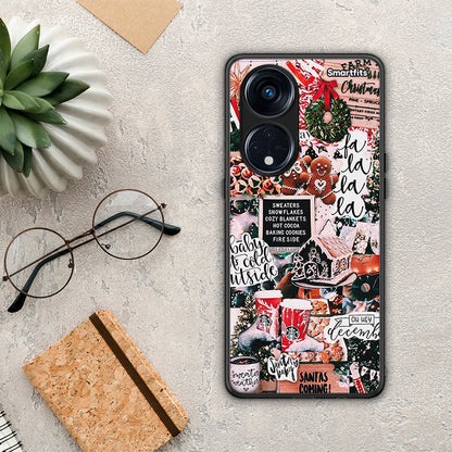 Θήκη Oppo A98 Xmas Habbits από τη Smartfits με σχέδιο στο πίσω μέρος και μαύρο περίβλημα | Oppo A98 Xmas Habbits Case with Colorful Back and Black Bezels