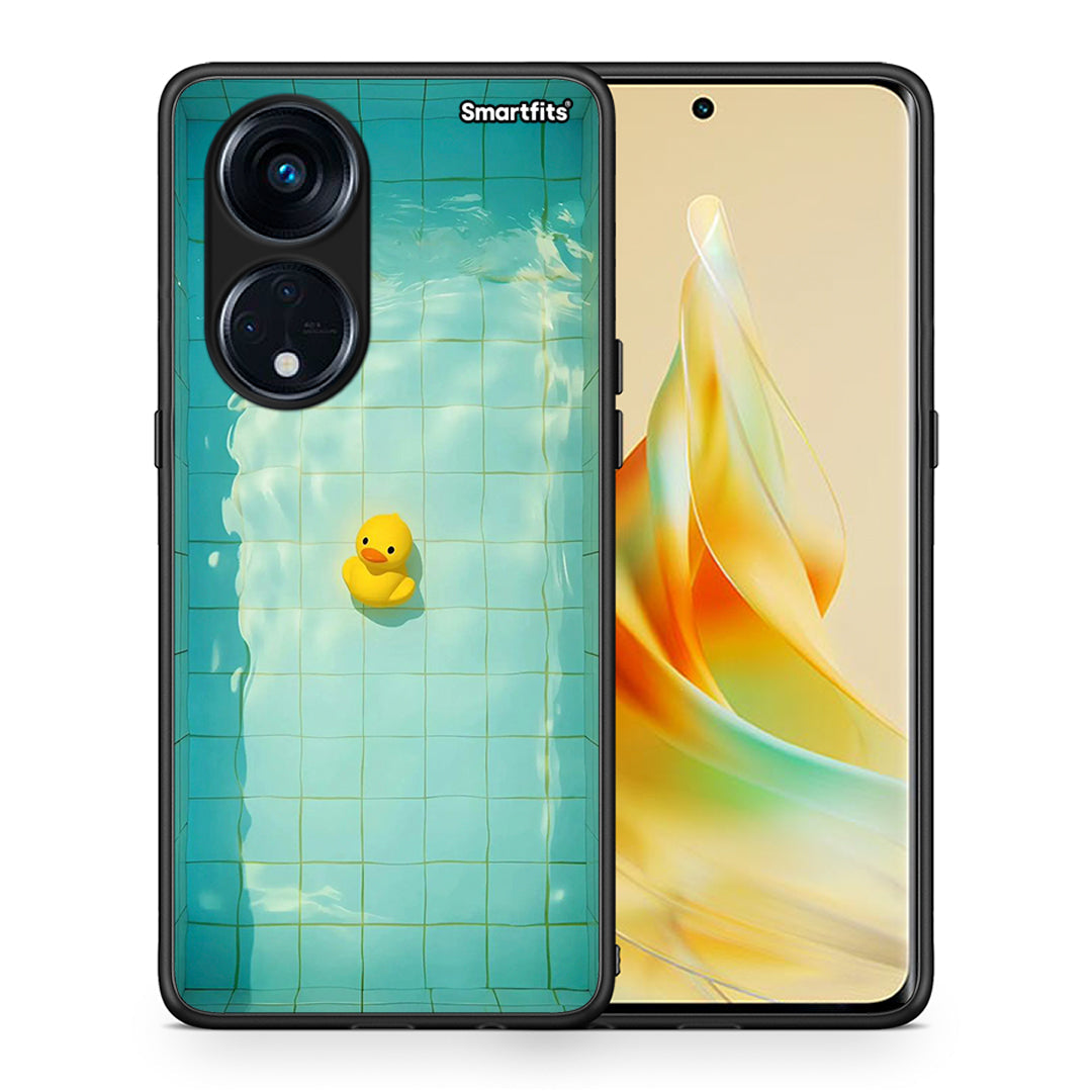 Θήκη Oppo Reno8T 5G / A1 Pro Yellow Duck από τη Smartfits με σχέδιο στο πίσω μέρος και μαύρο περίβλημα | Oppo Reno8T 5G / A1 Pro Yellow Duck Case with Colorful Back and Black Bezels