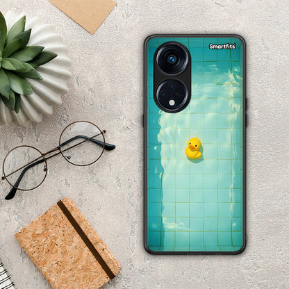 Θήκη Oppo Reno8T 5G / A1 Pro Yellow Duck από τη Smartfits με σχέδιο στο πίσω μέρος και μαύρο περίβλημα | Oppo Reno8T 5G / A1 Pro Yellow Duck Case with Colorful Back and Black Bezels