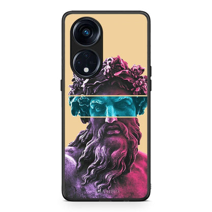 Θήκη Oppo A98 Zeus Art από τη Smartfits με σχέδιο στο πίσω μέρος και μαύρο περίβλημα | Oppo A98 Zeus Art Case with Colorful Back and Black Bezels