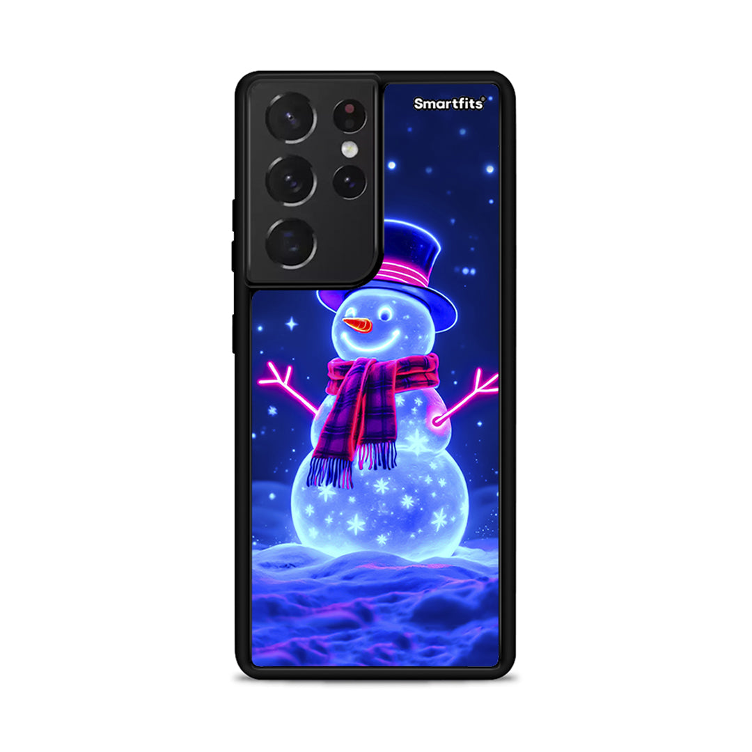 Christmas Neon Snowman - Samsung Galaxy S21 Ultra θήκη