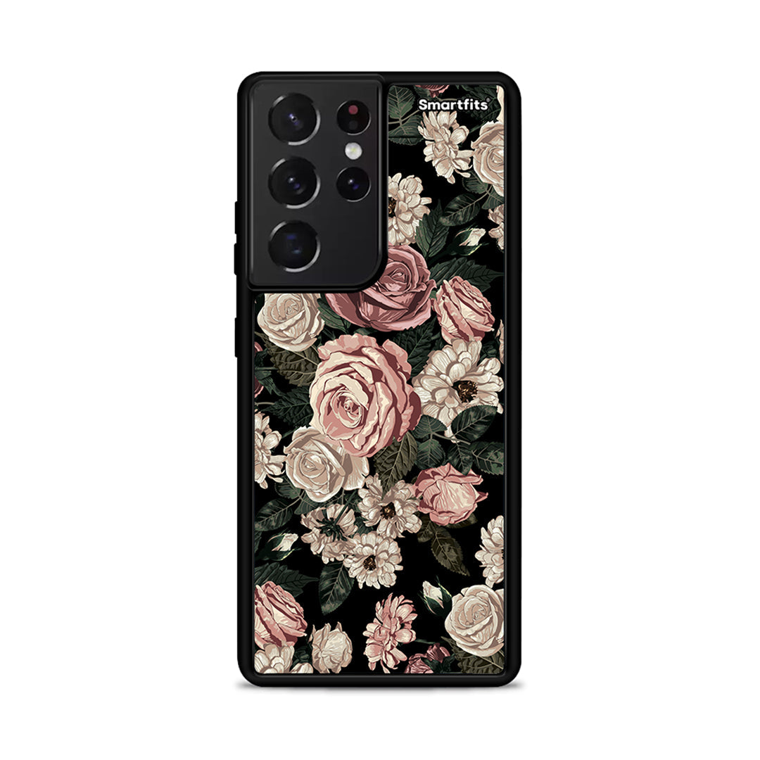 Flower Wild Roses - Samsung Galaxy S21 Ultra θήκη