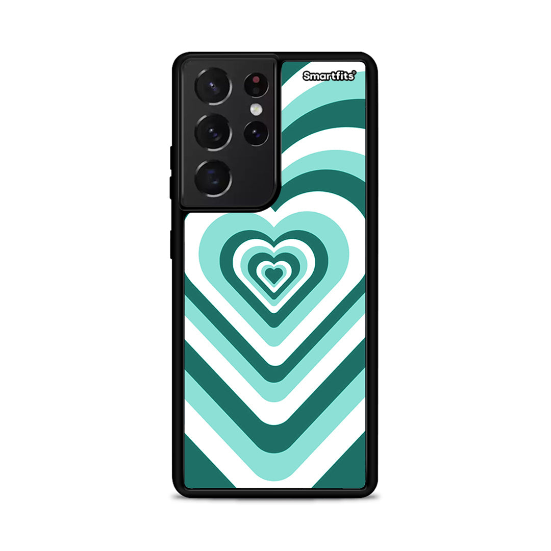 Green Hearts - Samsung Galaxy S21 Ultra θήκη