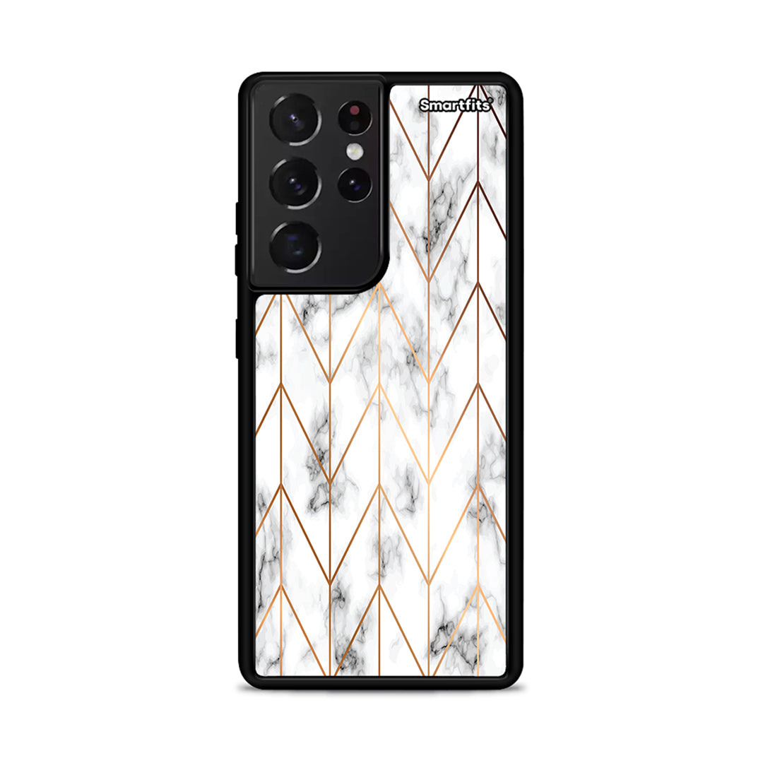 Marble Gold Geometric - Samsung Galaxy S21 Ultra θήκη