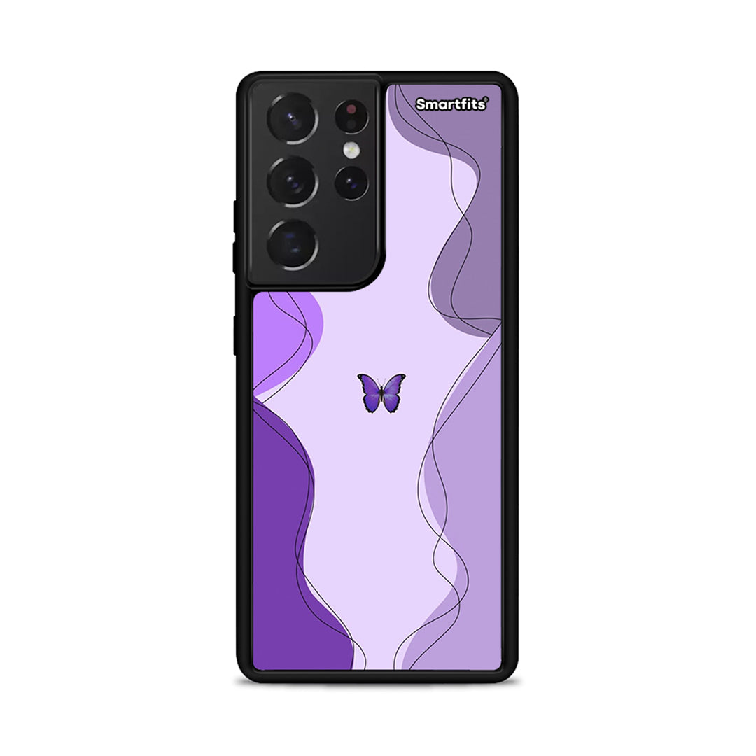 Purple Mariposa - Samsung Galaxy S21 Ultra θήκη