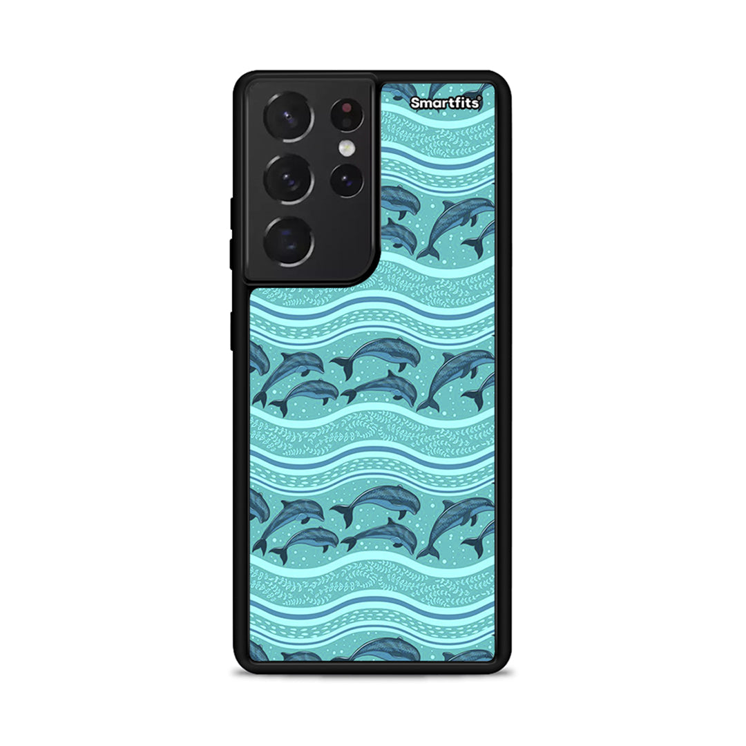 Swimming Dolphins - Samsung Galaxy S21 Ultra θήκη