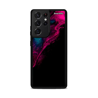 Watercolor Pink Black - Samsung Galaxy S21 Ultra θήκη