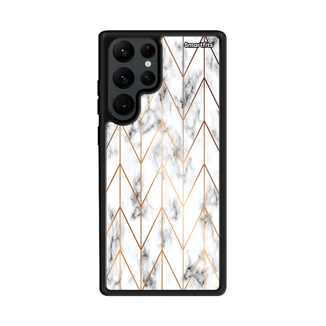 Marble Gold Geometric - Samsung Galaxy S22 Ultra θήκη