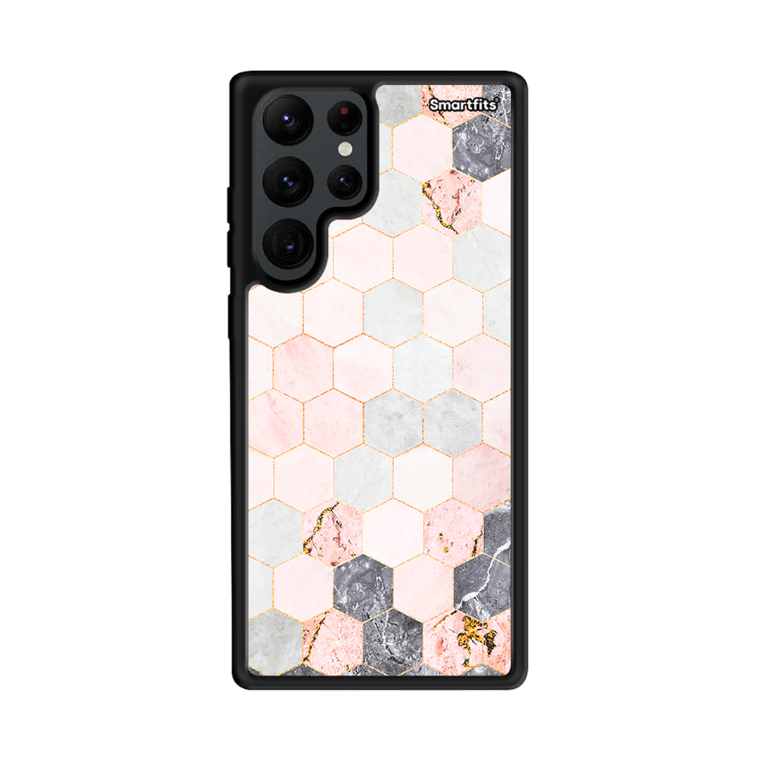 Marble Hexagon Pink - Samsung Galaxy S22 Ultra θήκη