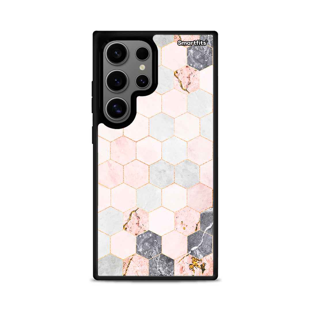 187 Marble Hexagon Pink - Samsung Galaxy S24 Ultra θήκη