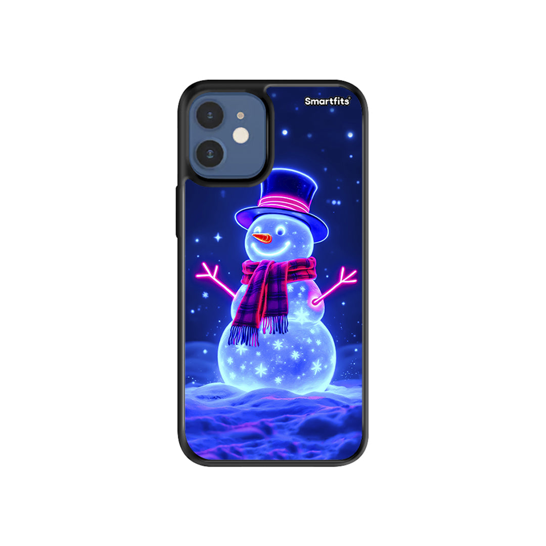 Christmas Neon Snowman - iPhone 12 Mini θήκη