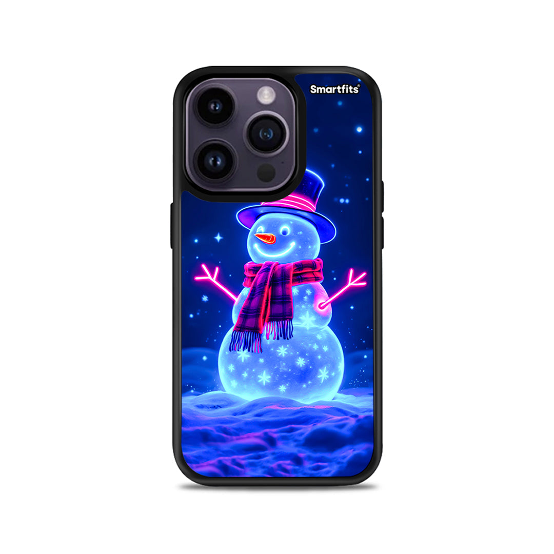 Christmas Neon Snowman - iPhone 14 Pro θήκη