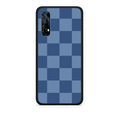 Θήκη Realme 7 Denim Blue Checkerboard από τη Smartfits με σχέδιο στο πίσω μέρος και μαύρο περίβλημα | Realme 7 Denim Blue Checkerboard case with colorful back and black bezels