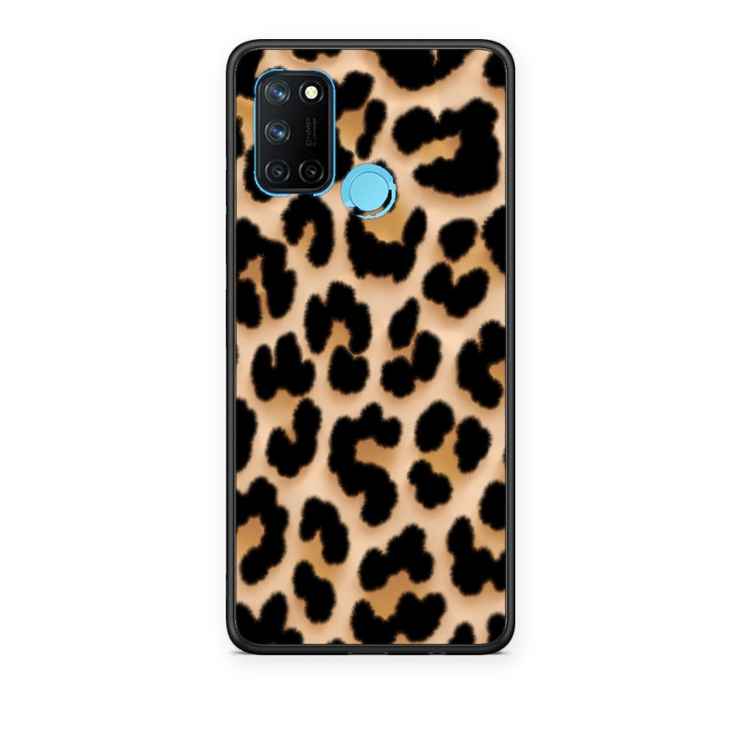 Θήκη Realme 7i / C25 Leopard Print Tan Large από τη Smartfits με σχέδιο στο πίσω μέρος και μαύρο περίβλημα | Realme 7i / C25 Leopard Print Tan Large case with colorful back and black bezels