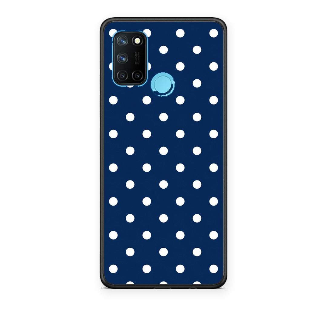 Θήκη Realme 7i / C25 White Small Polka Dots on Navy από τη Smartfits με σχέδιο στο πίσω μέρος και μαύρο περίβλημα | Realme 7i / C25 White Small Polka Dots on Navy case with colorful back and black bezels