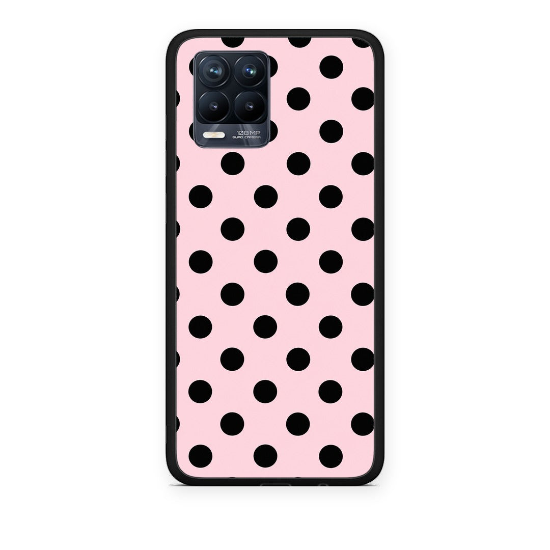 Θήκη Realme 8 / 8 Pro Black Polka Dots on Pink από τη Smartfits με σχέδιο στο πίσω μέρος και μαύρο περίβλημα | Realme 8 / 8 Pro Black Polka Dots on Pink case with colorful back and black bezels