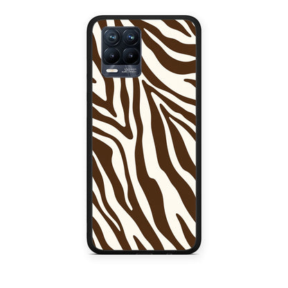 Θήκη Realme 8 / 8 Pro Brown and Cream Zebra Stripes από τη Smartfits με σχέδιο στο πίσω μέρος και μαύρο περίβλημα | Realme 8 / 8 Pro Brown and Cream Zebra Stripes case with colorful back and black bezels