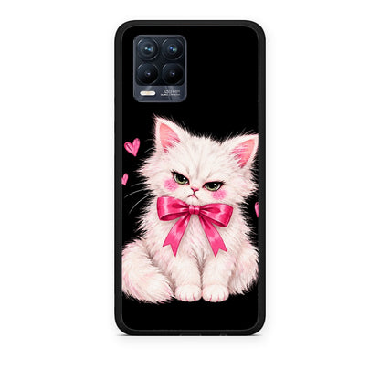 Θήκη Realme 8 / 8 Pro Grumpy Party Kitten on Black από τη Smartfits με σχέδιο στο πίσω μέρος και μαύρο περίβλημα | Realme 8 / 8 Pro Grumpy Party Kitten on Black case with colorful back and black bezels