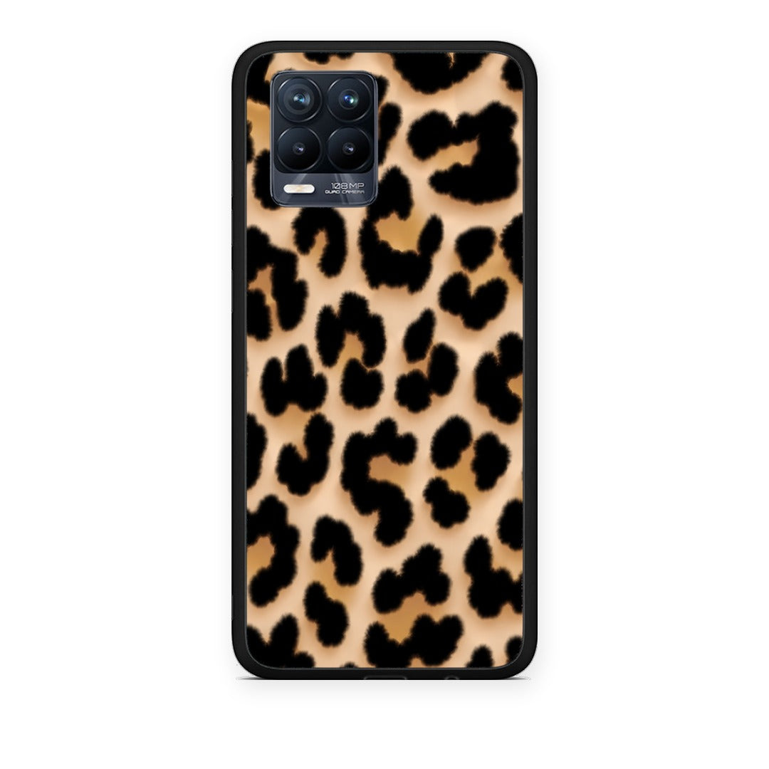Θήκη Realme 8 / 8 Pro Leopard Print Tan Large από τη Smartfits με σχέδιο στο πίσω μέρος και μαύρο περίβλημα | Realme 8 / 8 Pro Leopard Print Tan Large case with colorful back and black bezels