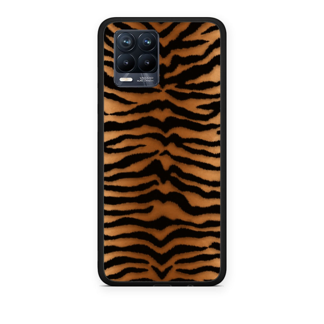 Θήκη Realme 8 / 8 Pro Tiger Print Orange and Black από τη Smartfits με σχέδιο στο πίσω μέρος και μαύρο περίβλημα | Realme 8 / 8 Pro Tiger Print Orange and Black case with colorful back and black bezels