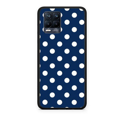 Θήκη Realme 8 / 8 Pro White Large Polka Dots on Navy από τη Smartfits με σχέδιο στο πίσω μέρος και μαύρο περίβλημα | Realme 8 / 8 Pro White Large Polka Dots on Navy case with colorful back and black bezels