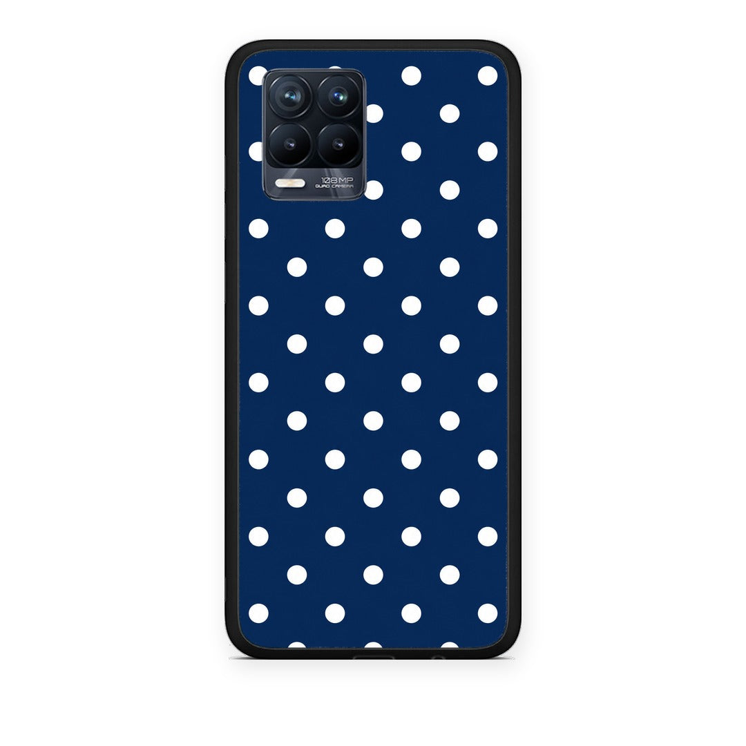 Θήκη Realme 8 / 8 Pro White Small Polka Dots on Navy από τη Smartfits με σχέδιο στο πίσω μέρος και μαύρο περίβλημα | Realme 8 / 8 Pro White Small Polka Dots on Navy case with colorful back and black bezels