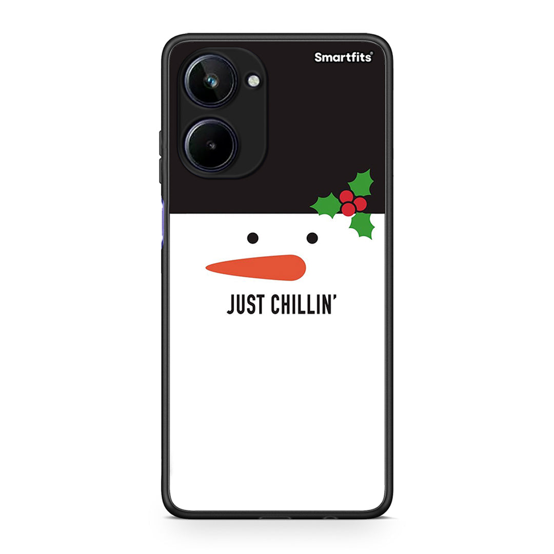 Θήκη Realme 10 Christmas Chillin από τη Smartfits με σχέδιο στο πίσω μέρος και μαύρο περίβλημα | Realme 10 Christmas Chillin Case with Colorful Back and Black Bezels