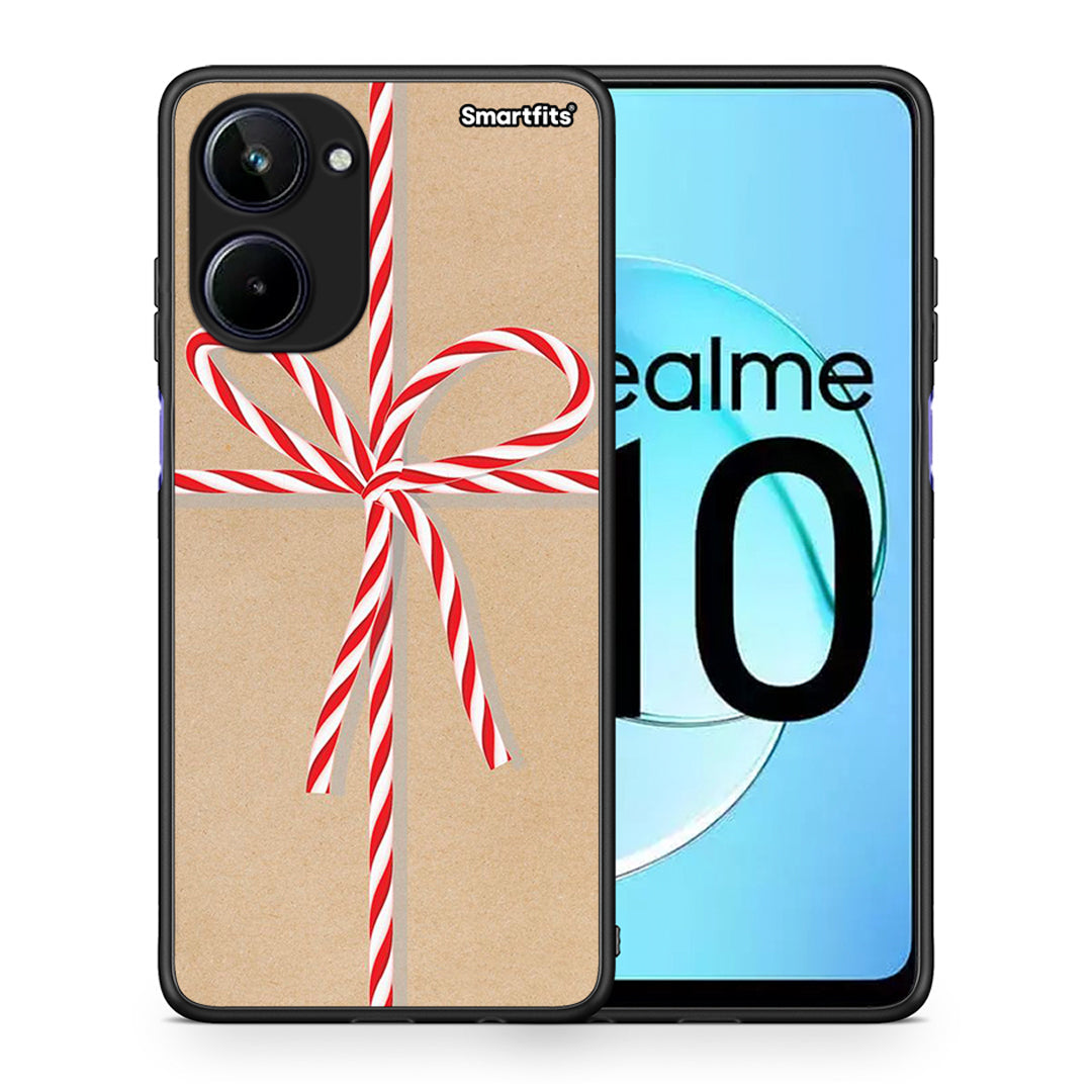 Θήκη Realme 10 Christmas Gift από τη Smartfits με σχέδιο στο πίσω μέρος και μαύρο περίβλημα | Realme 10 Christmas Gift Case with Colorful Back and Black Bezels