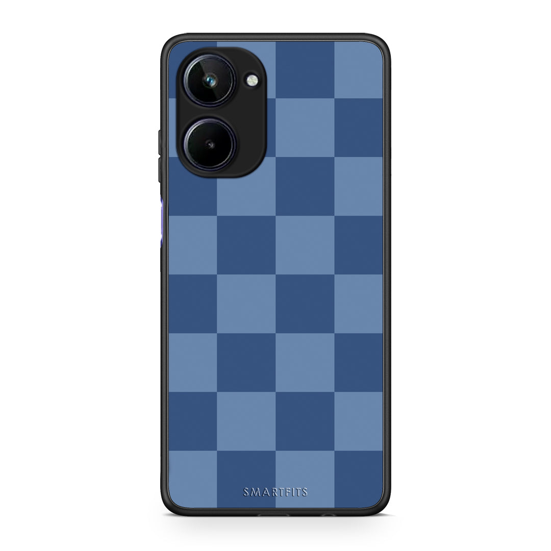 Θήκη Realme 10 Denim Blue Checkerboard από τη Smartfits με σχέδιο στο πίσω μέρος και μαύρο περίβλημα | Realme 10 Denim Blue Checkerboard case with colorful back and black bezels
