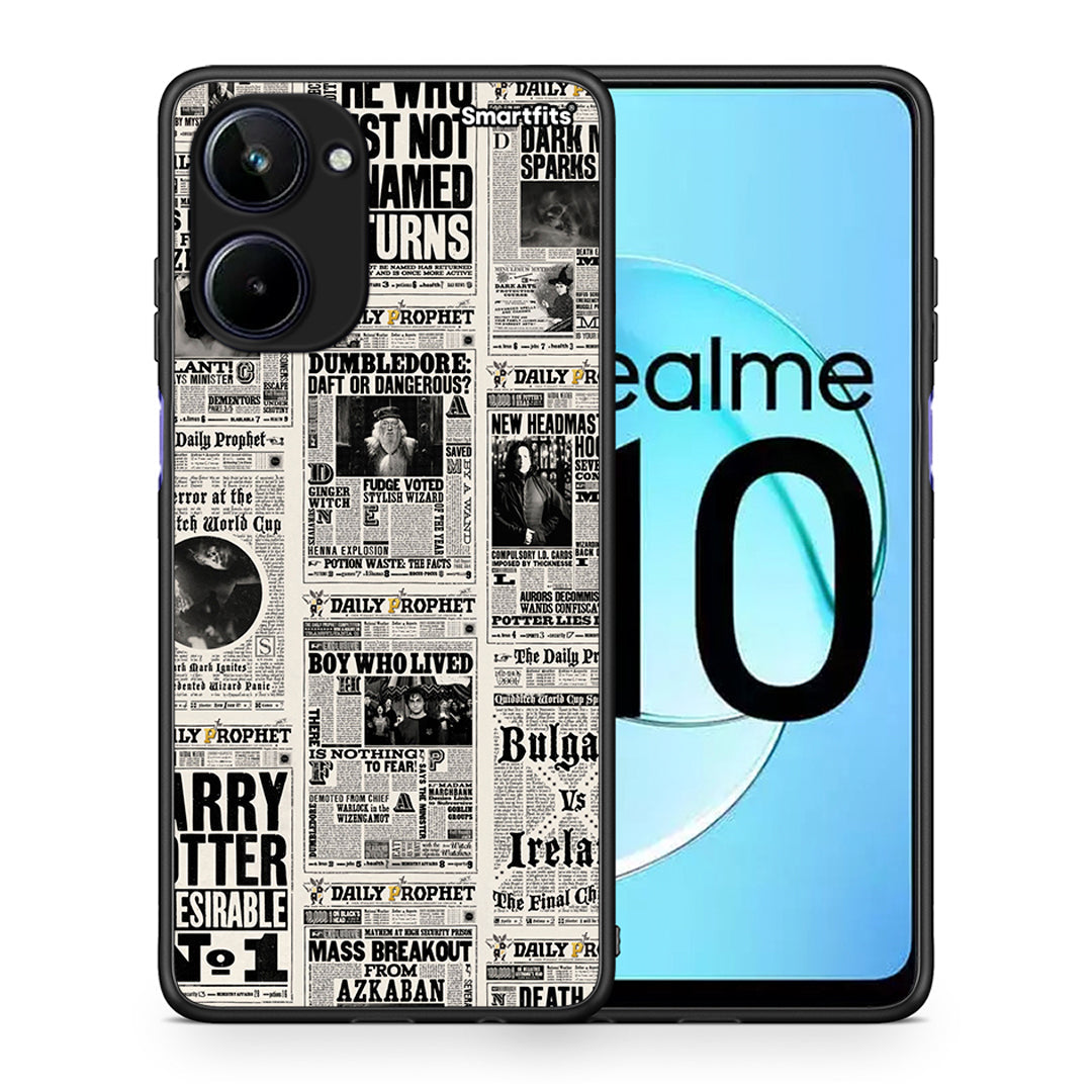 Θήκη Realme 10 Harry Paper από τη Smartfits με σχέδιο στο πίσω μέρος και μαύρο περίβλημα | Realme 10 Harry Paper Case with Colorful Back and Black Bezels