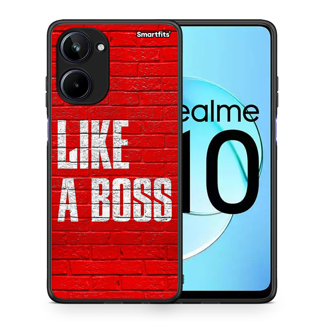 Θήκη Realme 10 Like A Boss από τη Smartfits με σχέδιο στο πίσω μέρος και μαύρο περίβλημα | Realme 10 Like A Boss Case with Colorful Back and Black Bezels