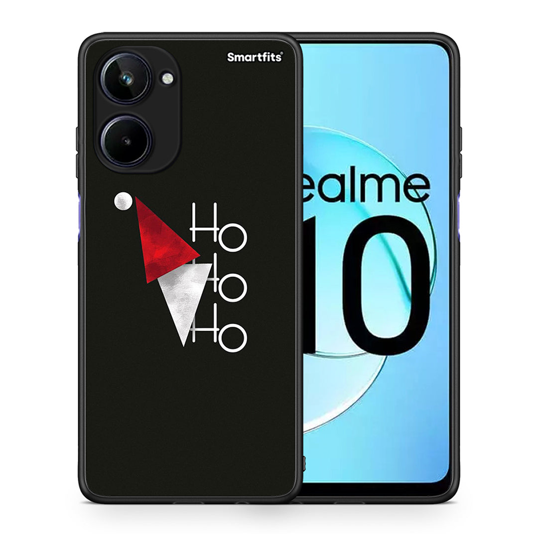 Θήκη Realme 10 Minimal Christmas από τη Smartfits με σχέδιο στο πίσω μέρος και μαύρο περίβλημα | Realme 10 Minimal Christmas Case with Colorful Back and Black Bezels