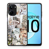 Thumbnail for Θήκη Realme 10 White Christmas από τη Smartfits με σχέδιο στο πίσω μέρος και μαύρο περίβλημα | Realme 10 White Christmas Case with Colorful Back and Black Bezels