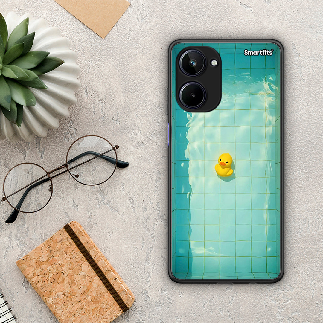 Θήκη Realme 10 Yellow Duck από τη Smartfits με σχέδιο στο πίσω μέρος και μαύρο περίβλημα | Realme 10 Yellow Duck Case with Colorful Back and Black Bezels