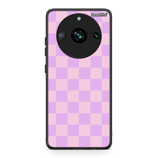 Θήκη Realme 11 Pro Lavender and Pink Checkerboard από τη Smartfits με σχέδιο στο πίσω μέρος και μαύρο περίβλημα | Realme 11 Pro Lavender and Pink Checkerboard case with colorful back and black bezels