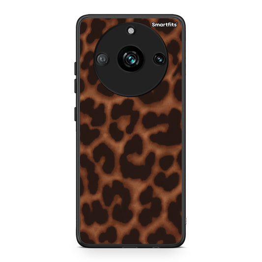 Θήκη Realme 11 Pro Leopard Print Dark Brown από τη Smartfits με σχέδιο στο πίσω μέρος και μαύρο περίβλημα | Realme 11 Pro Leopard Print Dark Brown case with colorful back and black bezels