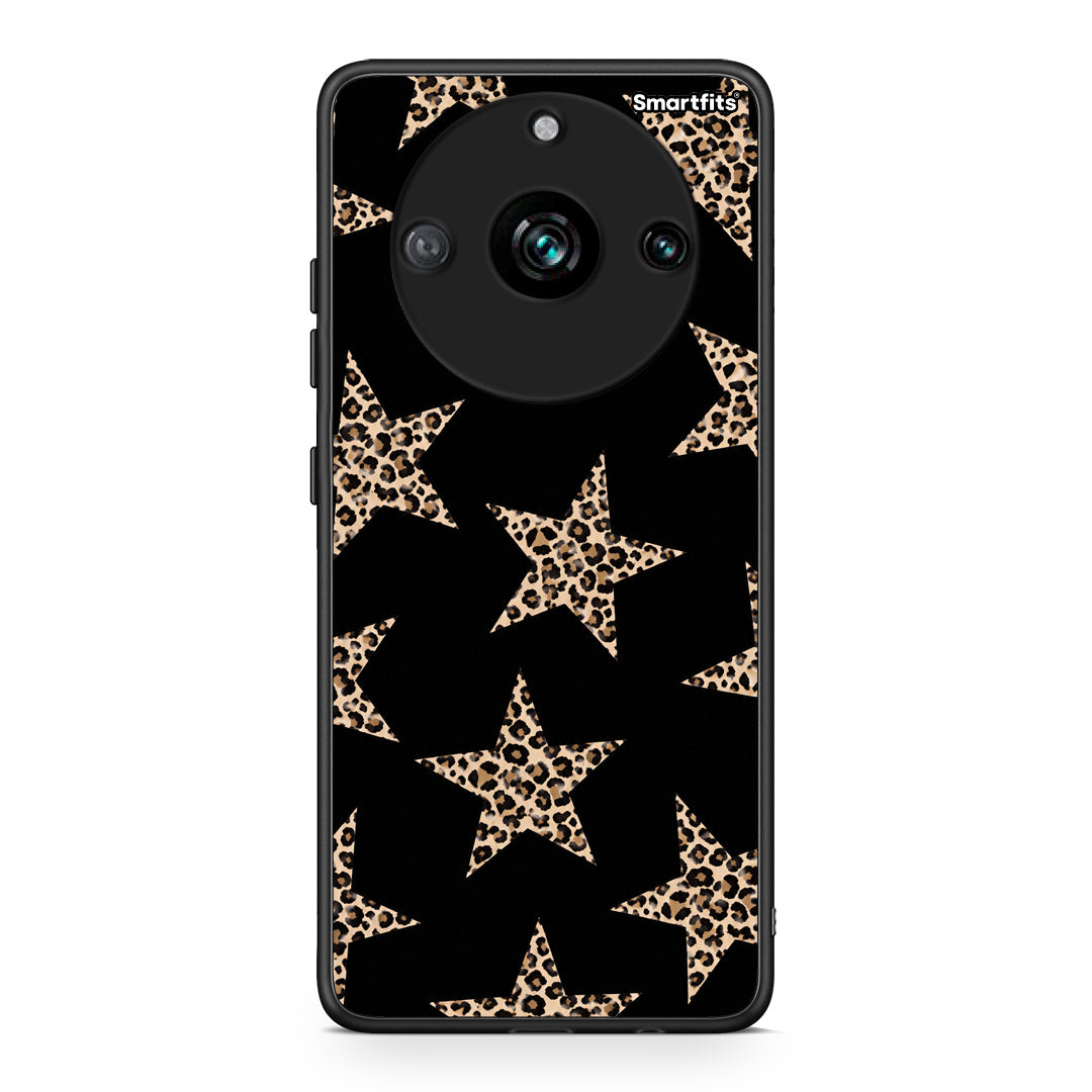 Θήκη Realme 11 Pro Leopard Stars on Black από τη Smartfits με σχέδιο στο πίσω μέρος και μαύρο περίβλημα | Realme 11 Pro Leopard Stars on Black case with colorful back and black bezels