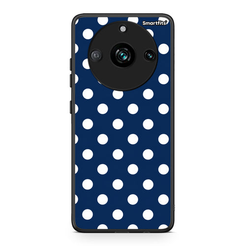 Θήκη Realme 11 Pro White Large Polka Dots on Navy από τη Smartfits με σχέδιο στο πίσω μέρος και μαύρο περίβλημα | Realme 11 Pro White Large Polka Dots on Navy case with colorful back and black bezels